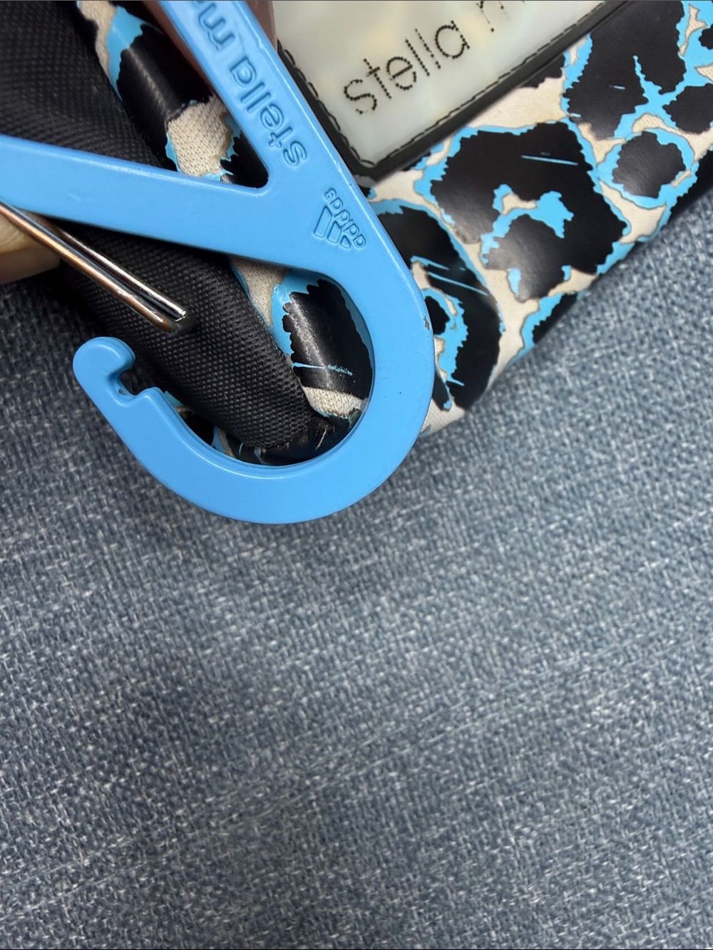 adidas by Stella McCartney Leopard Pattern Big Wallet Pouch Blue Black - Picture 11 of 11